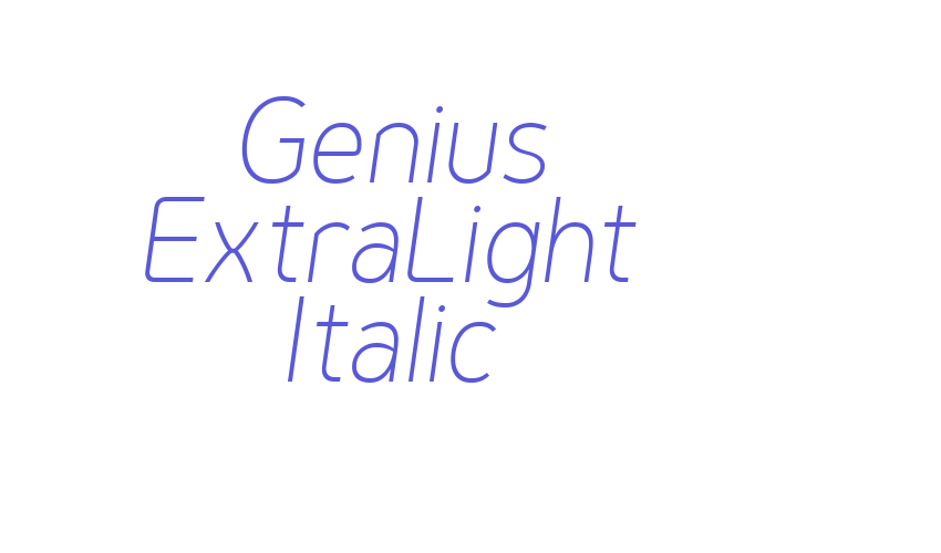 Genius ExtraLight Italic Font