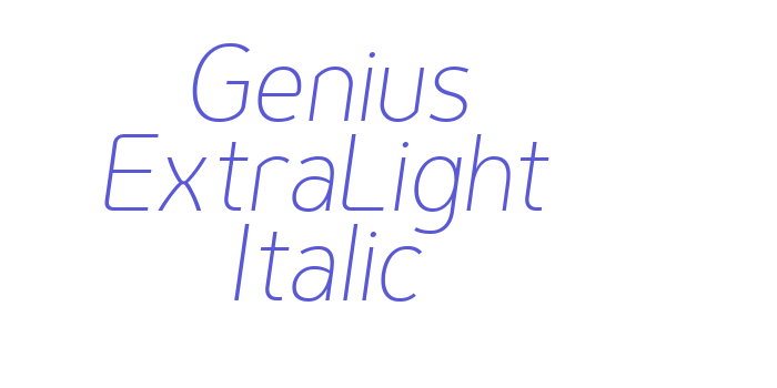 Genius ExtraLight Italic Font Download