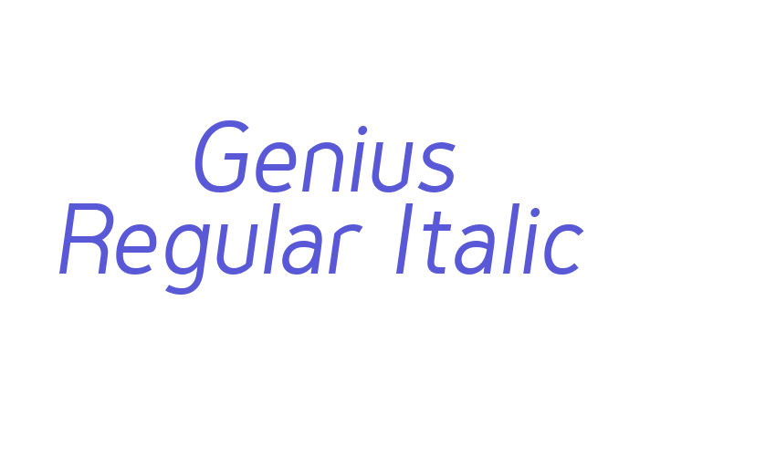 Genius Regular Italic Font