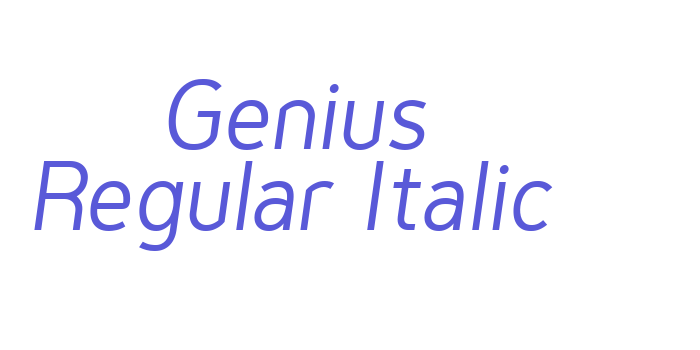 Genius Regular Italic Font Download