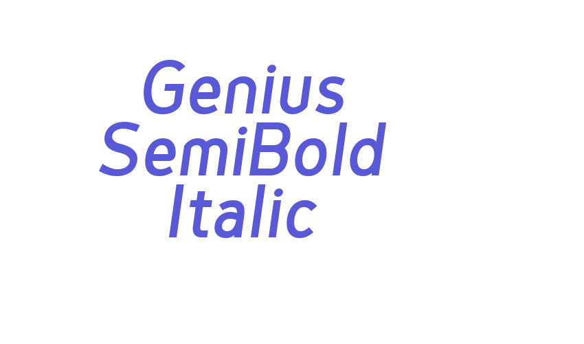 Genius SemiBold Italic Font