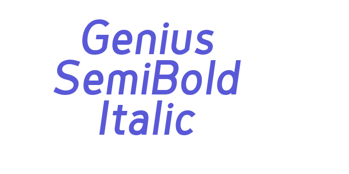 Genius SemiBold Italic Font Download