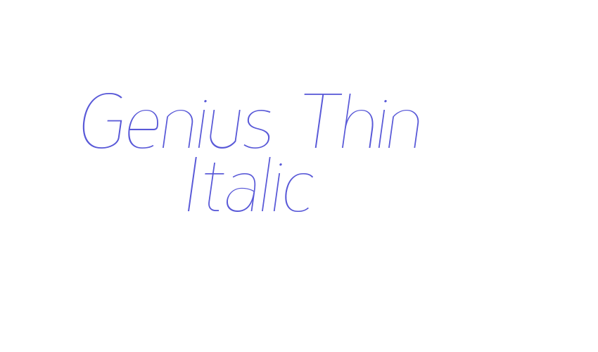 Genius Thin Italic Font