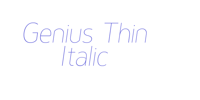 Genius Thin Italic Font Download