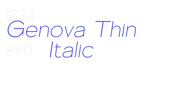 Genova Thin Italic font