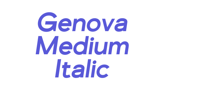 Genova Medium Italic Font Download