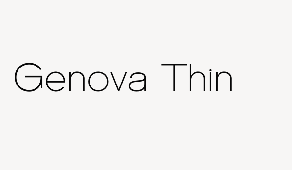 Genova Thin Font