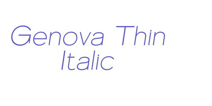 Genova Thin Italic Font Download