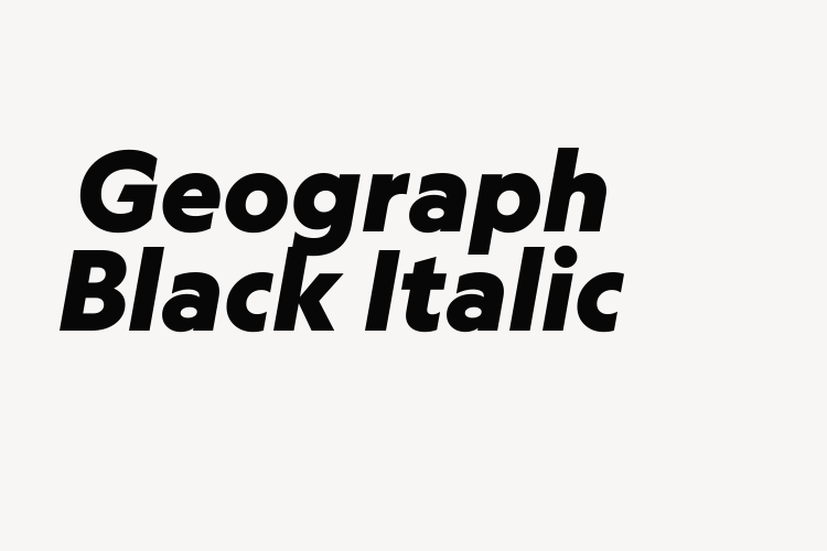 Geograph Black Italic font download