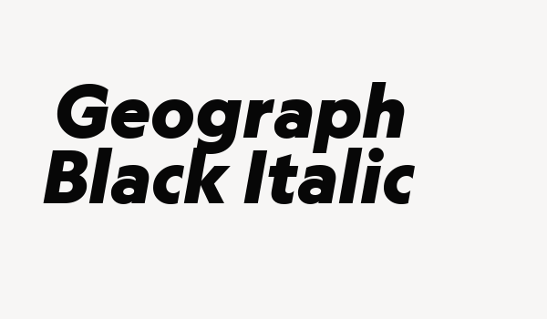 Geograph Black Italic Font