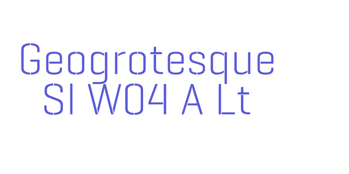 Geogrotesque Sl W04 A Lt Font Download