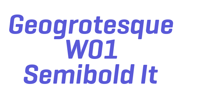 Geogrotesque W01 Semibold It Font Download