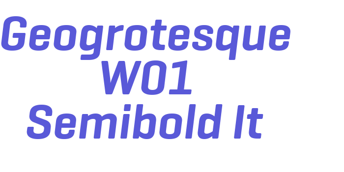 Geogrotesque W01 Semibold It Font