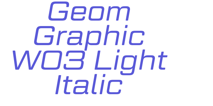 Geom Graphic W03 Light Italic Font Download