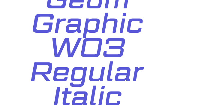 Geom Graphic W03 Regular Italic Font Download