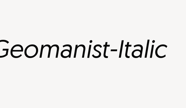 Geomanist-Italic Font