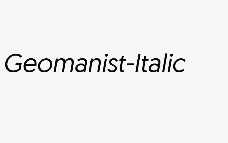 Geomanist-Italic Font