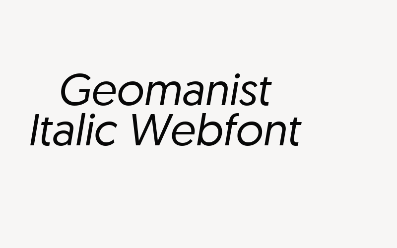 Geomanist Italic Webfont Font