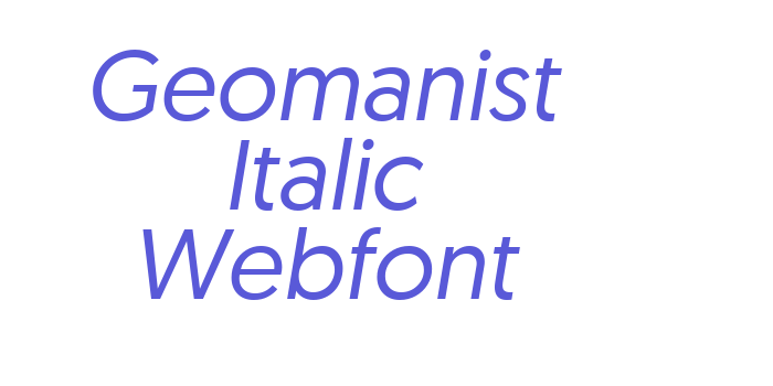 Geomanist Italic Webfont Font Download