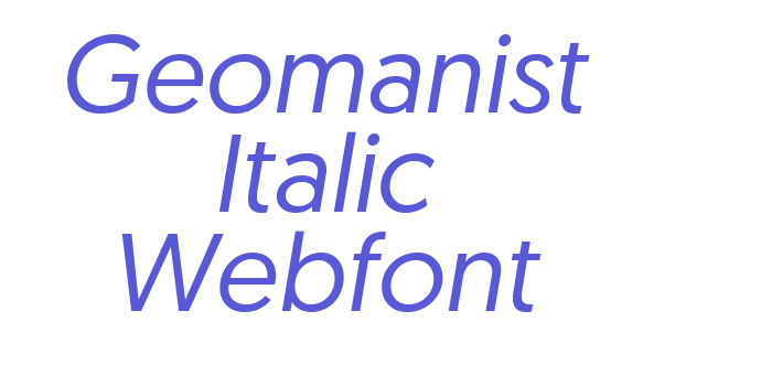 Geomanist Italic Webfont Font