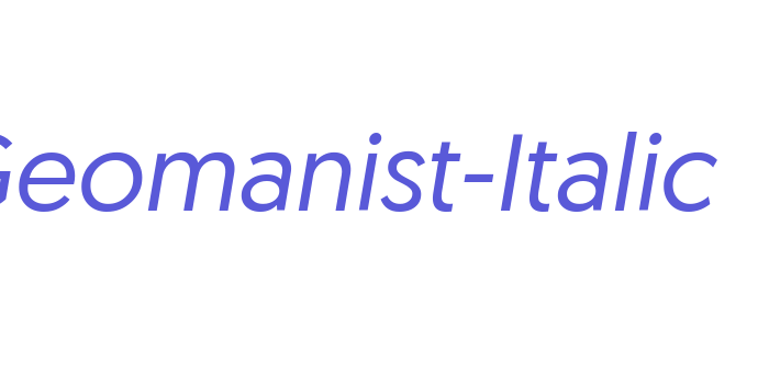 Geomanist-Italic Font