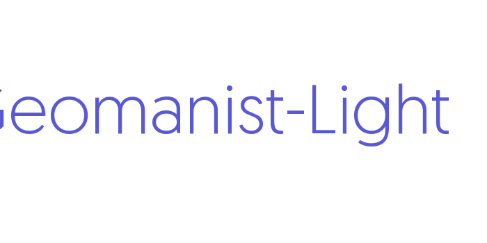 Geomanist-Light Font