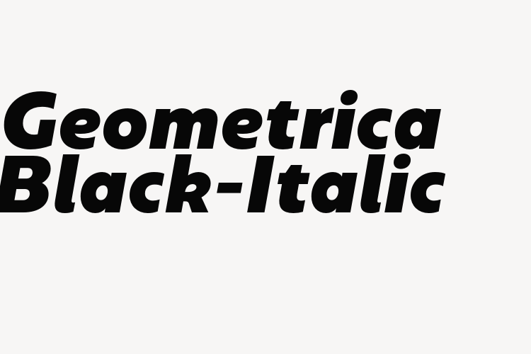 Geometrica Black-Italic font download