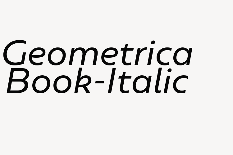 Geometrica Book-Italic font download