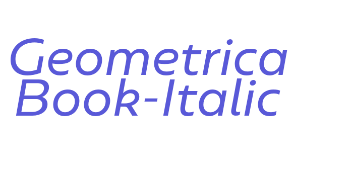 Geometrica Book-Italic Font Download