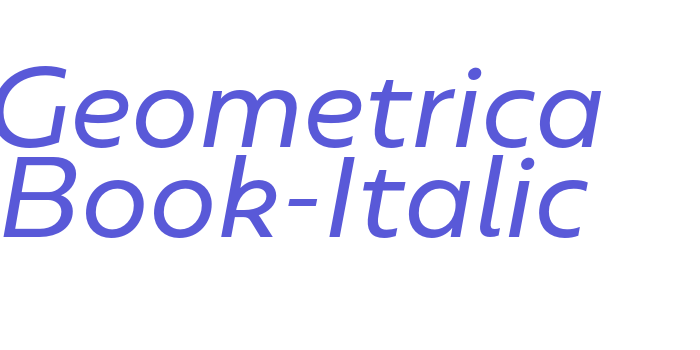 Geometrica Book-Italic Font