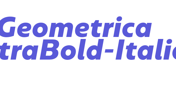 Geometrica ExtraBold-Italic Font