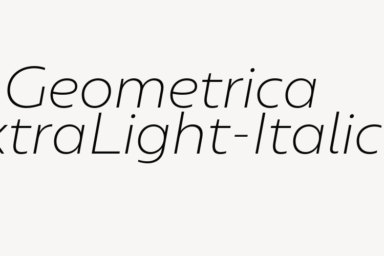 Geometrica ExtraLight-Italic font download