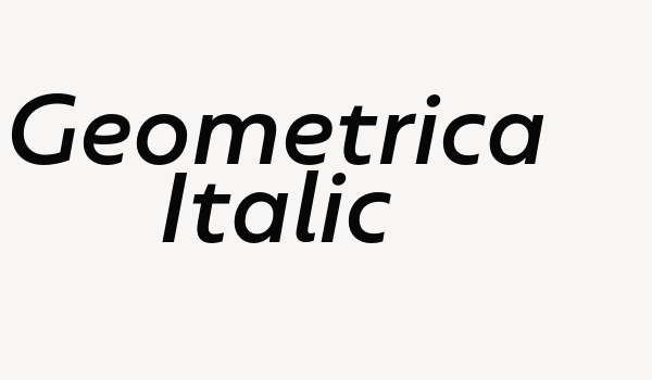 Geometrica Italic Font