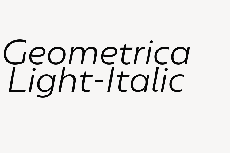 Geometrica Light-Italic font download