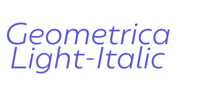 Geometrica Light-Italic Font Download