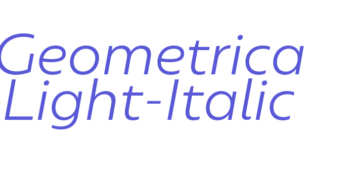 Geometrica Light-Italic Font