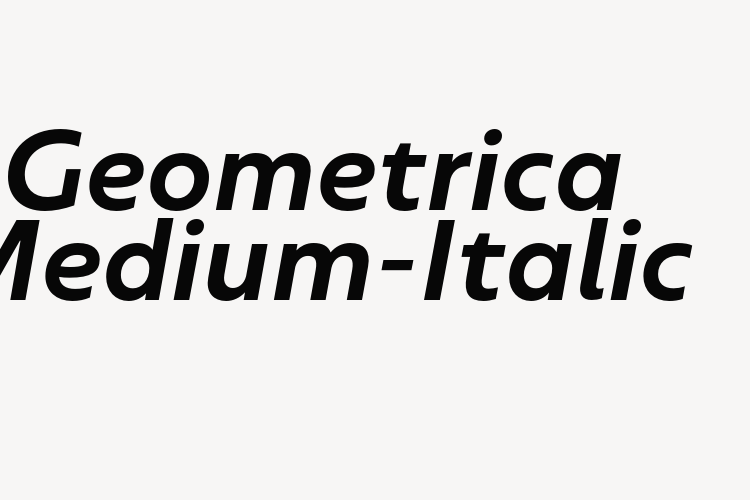 Geometrica Medium-Italic font download