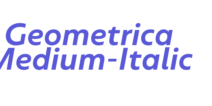 Geometrica Medium-Italic Font Download