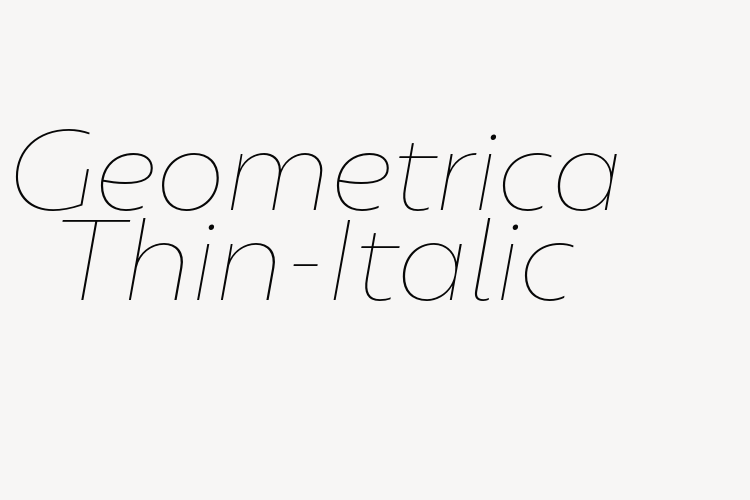 Geometrica Thin-Italic font download