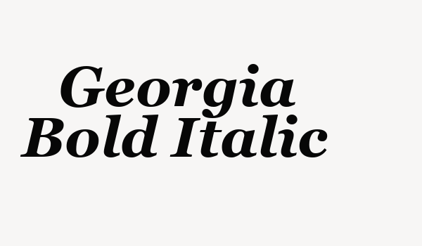 Georgia Bold Italic Font