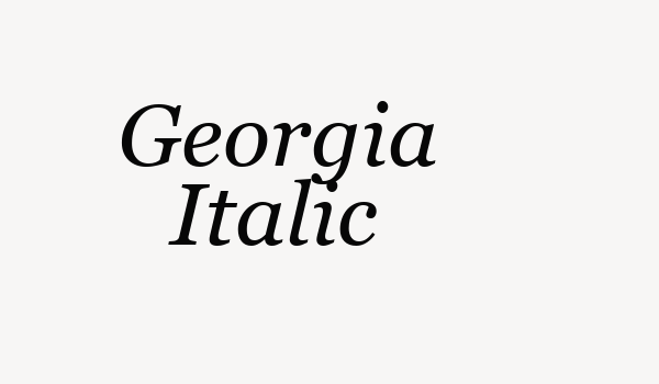 Georgia Italic Font