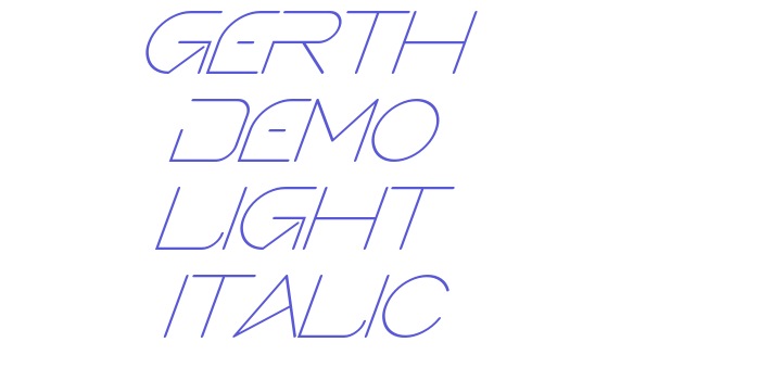 Gerth Demo Light Italic Font Download