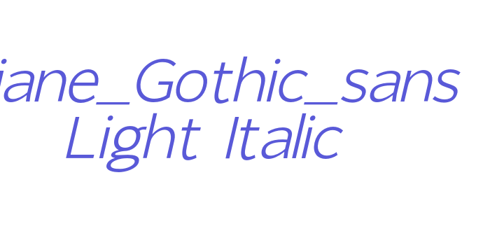 Giane_Gothic_sans Light Italic Font Download