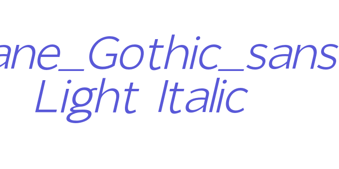 Giane_Gothic_sans Light Italic Font