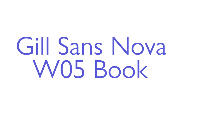 Gill Sans Nova W05 Book Font Download