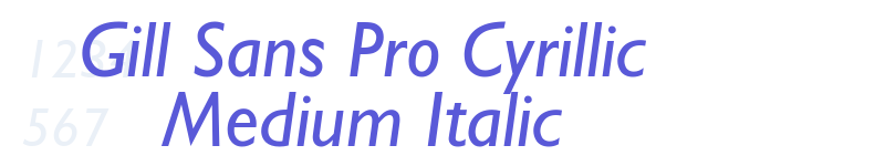 Gill Sans Pro Cyrillic Medium Italic-related font