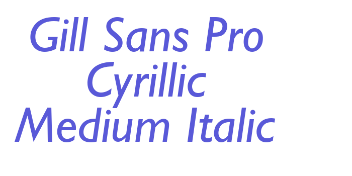 Gill Sans Pro Cyrillic Medium Italic Font