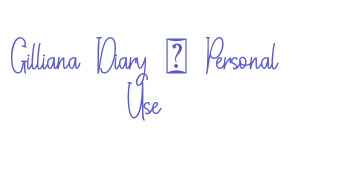 Gilliana Diary – Personal Use Font