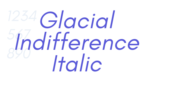 Glacial Indifference Italic font