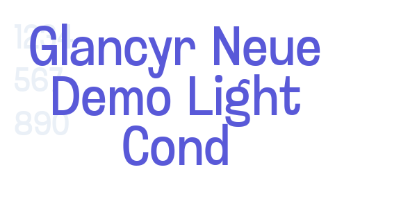 Glancyr Neue Demo Light Cond font free